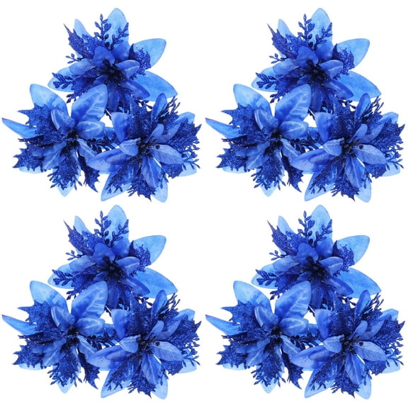 GOOHOCHY  12 Pcs Christmas Decorations Fake Blue Hydrangeas Holiday Home