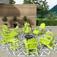 thumbnail image 3 of WestinTrends Malibu 12 Piece Adirondack Chairs Set, All Weather Poly Lumber Outdoor Patio Furniture Set Adirondack Chairs with Ottoman and Side Table, Lime, 3 of 7