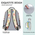 thumbnail image 5 of Princess and Heart Beige Pattern Backpack for School, Cute School Bag with Adjustable Shoulder Straps and Padded Back, 15.3"x11"x6.7", 5 of 5