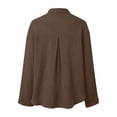 thumbnail image 5 of DJDLJWCJ Big Girls Button Up Shirt Solid Color Loose Fit Long Sleeve Shirts Loose Fit Casual Shirts with Pocket Brown Size 5T, 5 of 9