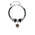 thumbnail image 2 of Delight Jewelry Goldtone Wide Translucent Brown Cheetah Print Spinners Mom Celtic Knot Leather Bead Bracelet, 7"+2" Extender, 2 of 4