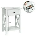 thumbnail image 3 of Costway Nightstand Chair Side End Table with Drawer & Shelf Bedroom Furniture White, 3 of 11