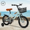 thumbnail image 3 of Kids Bike, 14 16 Inch Children Bikes for Boys Girls Age 3-7 Years with Training Wheels, Handbrake, Basket, Kids Bicycle Cyan/Red, 3 of 14