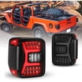 thumbnail image 2 of LED Tail Lights for 2019-2021 Jeep Gladiator JT Accessories w/3D DRL/Dynamic Sequential Turn Signal Light, Plug & Play Taillights, Brake Lamp 1 Pair Black Housing/Smoke lens, 2 of 8
