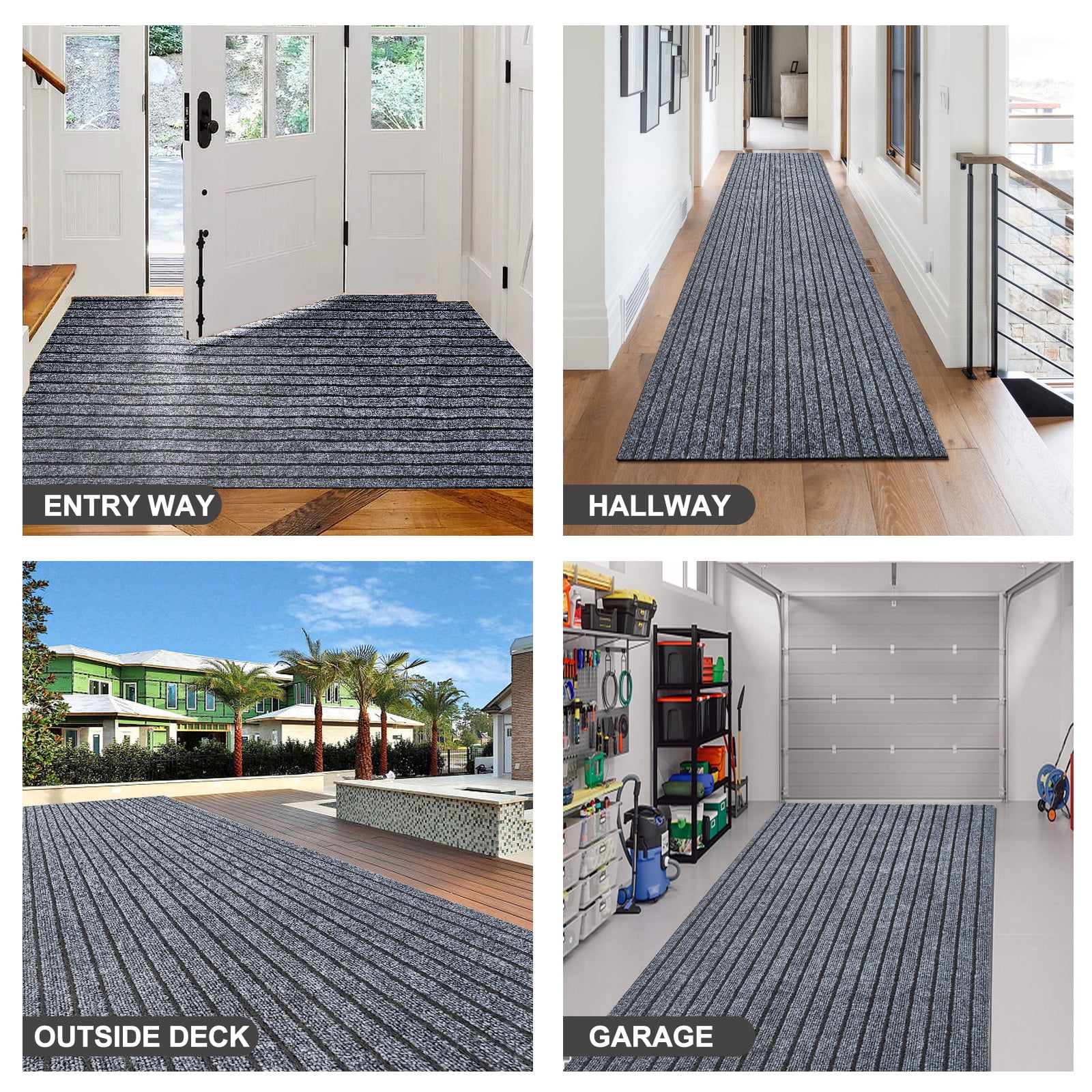 ANTPOP 3' x 3' Runner Rugs with Rubber Backing Outdoor Indoor Utility Non Slip Carpet for Hallway Custom Size Area Mat for Entryway Balcony Patio Kitchen Garage Stair Laundry