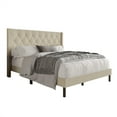 thumbnail image 4 of Home Design Oregon Full Button-Tufted Upholstered Wingback Panel Bed Frame for Adult, Beige, Easy Assembly, 4 of 12