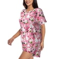 thumbnail image 2 of Wukai Rose Rabbit Women's Pajama Set,Short-Sleeve Top and Shorts with Elastic Waistband and Pockets for Loungewear, Yoga, and Casual Wear-Large, 2 of 8