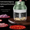 thumbnail image 5 of Electric Mini Food Chopper ,250ML Portable Garlic Chopper with USB Charging Function, Mini Food Slicer for Onion Vegetables Chili Ginger Meat Nuts Fruits Salad (Green), 5 of 5