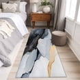 thumbnail image 5 of Black Marble Large Area Rugs for Bedroom Living Room, Soft Non Slip Carpet Bedside Rug, Modern Aesthetics Ink Painting Abstract Rectangular Floor Cover Kitchen Accent Rug 2'x6' for Dining Room/Office, 5 of 9