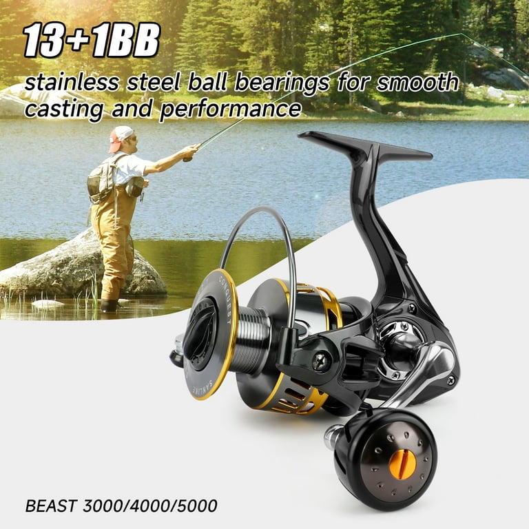  SMSOM Fishing Reel, Spinning Reels, 13+1 BB Ultralight