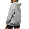 thumbnail image 4 of Vedolay Zip Up Hoodies for Women's Casual Long Sleeve Sweatshirts Crew Neck Relaxed Fit Tops,Gray M, 4 of 5