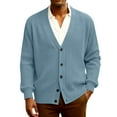 thumbnail image 2 of Dwelliawo Men's Cardigan Sweaters Long Slevee Casual Sweater V Neck Lightweight Button Up Knit Cardigan Sweaters with Pocket Fall Clothes Blue XL, 2 of 7
