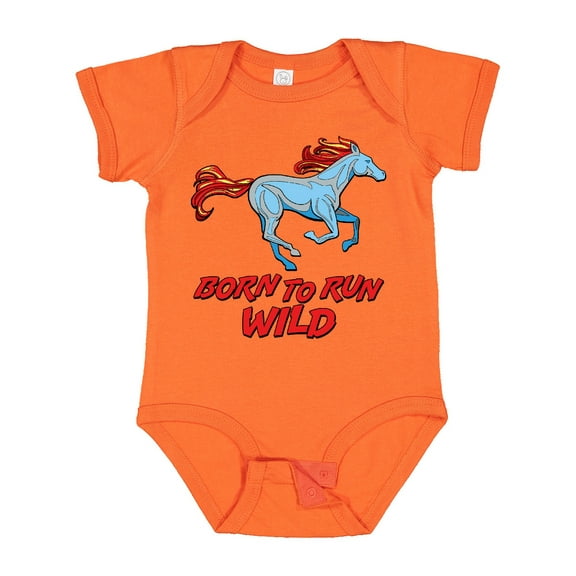 Inktastic Born to Run Wild- Galloping Horse Boys or Girls Baby Bodysuit