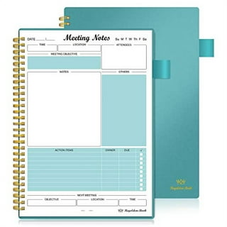 JUBTIC Meeting Notebook for Work with Action Items,Work Notebooks for Note  Taking And Agenda Organizer, The Perfect Office Planner Supplies for Women