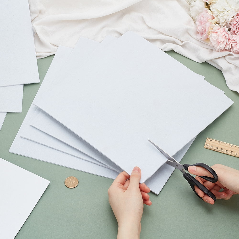 Self-adhesive Felt Fabric for DIY Craft Square White 29.7x29.7x0.3cm