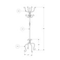 thumbnail image 2 of Monarch Specialties Coat Rack, Hall Tree, Free Standing, 8 Hooks, Entryway, 74"h, Bedroom, Metal, Black, Transitional, 2 of 3