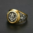 thumbnail image 3 of GKNET Mens Freemason Masonic White AG CZ Ring for Men Stainless Steel Size 5-16-8, 3 of 6
