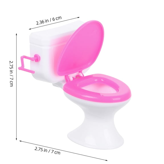 WHAMVOX Miniature Doll Toilet Bathroom Accessory for Dollhouse Decor, Realistic Small Scale Furniture