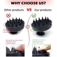 thumbnail image 4 of Scalp massage shampoo brush, soft silicone bristles, wet and dry use, dandruff removal, ergonomic handle, unisex, suitable for all hair types – single pack, 4 of 5