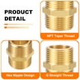thumbnail image 3 of Adaptador de Accesorio de Tubería de Latón Uxcell, 3/4"G Macho x 3/4"NPT Macho Hex Nipple de Tubería 3/4" a 3/4" Femenino, Dorado, 3 of 6