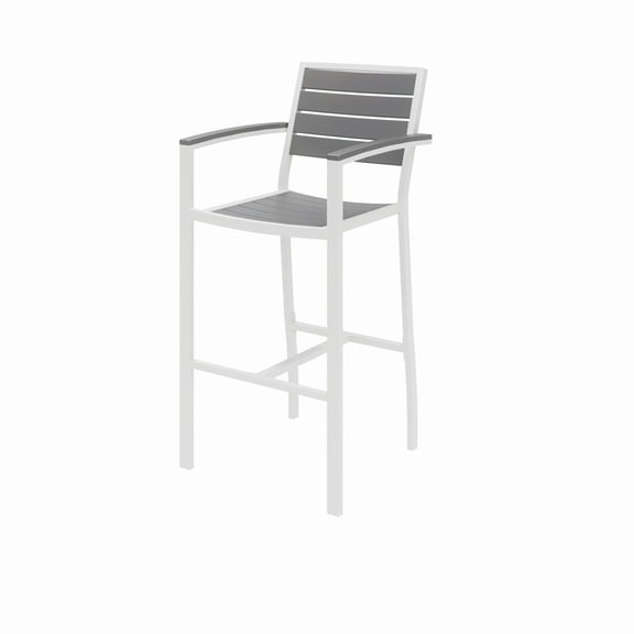 Olio Designs Ivy 29.5" Aluminum Patio Bar Stool in Gray and White