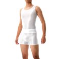 thumbnail image 6 of Mens Shiny Glossy Tracksuits Fitness Tank Top With Boxer Shorts Activewear Sets, 6 of 9