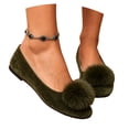 thumbnail image 4 of YTCAMLO Puff Pompom Flats for Women Round Toe Backless Casual Shoes Slip On Soft Comfort Ballet Shoes for Daily Weekend Outings, 4 of 9