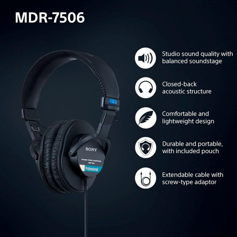 Sony MDR-7506 Professional Studio Ear Wired Stereo Headphones