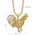 thumbnail image 4 of Hip Hop Iced Out Bling Gallic Rooster Animal Chicken Pendant Necklce For Men/Women 14K Yellow Gold French Jewelry, 4 of 7