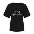 thumbnail image 6 of Ichuanyi Women's T-Shirt Graphic Tees Love Printed Casual Short Sleeve Tops Summer Loose Top, 6 of 7
