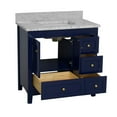 thumbnail image 4 of Abbey 36" Bathroom Vanity with Royal Blue Cabinet and Carrara Marble Top, 4 of 6