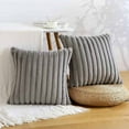 thumbnail image 4 of Double Sided Pillow Covers 18x18 Inches Plush Fuzzy Striped Decorative Throw Pillow Cases Soft Cozy Fluffy Cushion Covers for Living Room Bedroom Sofa Couch Vintage Boho Home Decor, 4 of 6