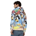 thumbnail image 4 of Masiiu Bluey Print Men's Zip-Up Hoodie with Drawstring Hood, Side Pockets, Men's Hooded Sweatshirt with Zipper-3X-Large, 4 of 5