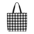 thumbnail image 1 of Easygdp Black White Plaid Bolsa Tote para Mujer, Bolso de Hombro para Trabajo, Playa, Viajes, Compras y Supermercado, 1 of 7