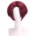 thumbnail image 1 of Peluca para cosplay, color rojo oscuro, mixta, corte bob, 40 cm, sintética, 1 of 3