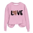 thumbnail image 1 of Rbaofujie Vintage Pull pour Femmes, Décontracté, Imprimé, Col Rond, Manches Longues, Chandails en Molleton Amples, Rose Esthétique, Chandails à Capuchon, 1 of 3