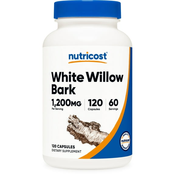 Nutricost White Willow Bark Capsules (1200 mg per serving) 120 capsules - 60 Servings