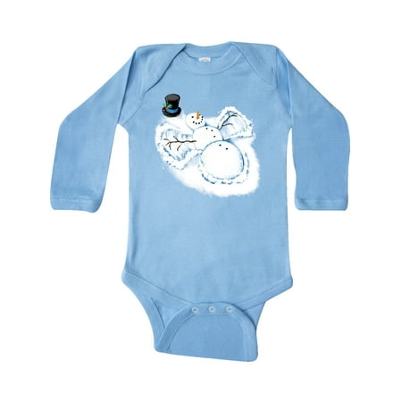 

Inktastic Snowman Angels Gift Baby Boy or Baby Girl Long Sleeve Bodysuit