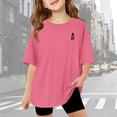 thumbnail image 5 of LUOGENLI Children Solid T Shirt with Letter Print Short Sleeve Blouse Tops Comfortable Tee Shirts for Toddler Size 3-4 Years, 5 of 8