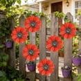 thumbnail image 3 of Outdoor Wall Decor Wall Art Metal Flowers for Outside Garden Decor for Outside 2 Pack Iron Daisys Hanging Ornament Courtyard Balcony Fence Patio Housewarming Birthday Gift Creative Ornament, 3 of 6