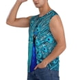 thumbnail image 3 of Fotbe Beautiful Blue Peacock Men's Camiseta sin Mangas Estampada para Hombres, Playera Casual para Gimnasio, Entrenamiento, Playa-Medium, 3 of 7