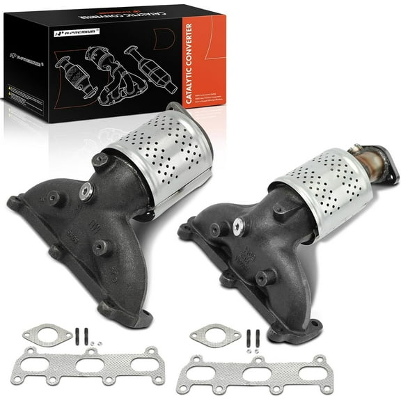 A-Premium Front 2-PC Exhaust Manifold Catalytic Converter Kit Direct-Fit Compatible with Hyundai Santa Fe 2007 2008 2009, 2.7L, FWD, EPA Compliant, Replace# 285103E830