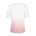 thumbnail image 3 of Womens Cold Shoulder Tops 2025 Summer Trendy Gradient/Solid Color Dressy Casual T-Shirts Crewneck Ladies Going Out Tunic Blouses, 3 of 6