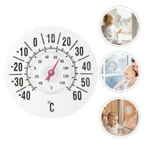 Beaupretty Portable White Analog Window Thermometer for Indoor and Outdoor