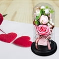 thumbnail image 5 of Two Rose Soap Bouquet Glass Cover LED Light Model Imitation Valentine‘s Day Gift Decoration Ornament, 5 of 5