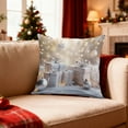 thumbnail image 2 of Winter Theme Christmas Pillow, 3D Visual Effect Printed Pillowcase, Light Color Holiday Home Decoration, 17.7"x17.7", 2 of 6