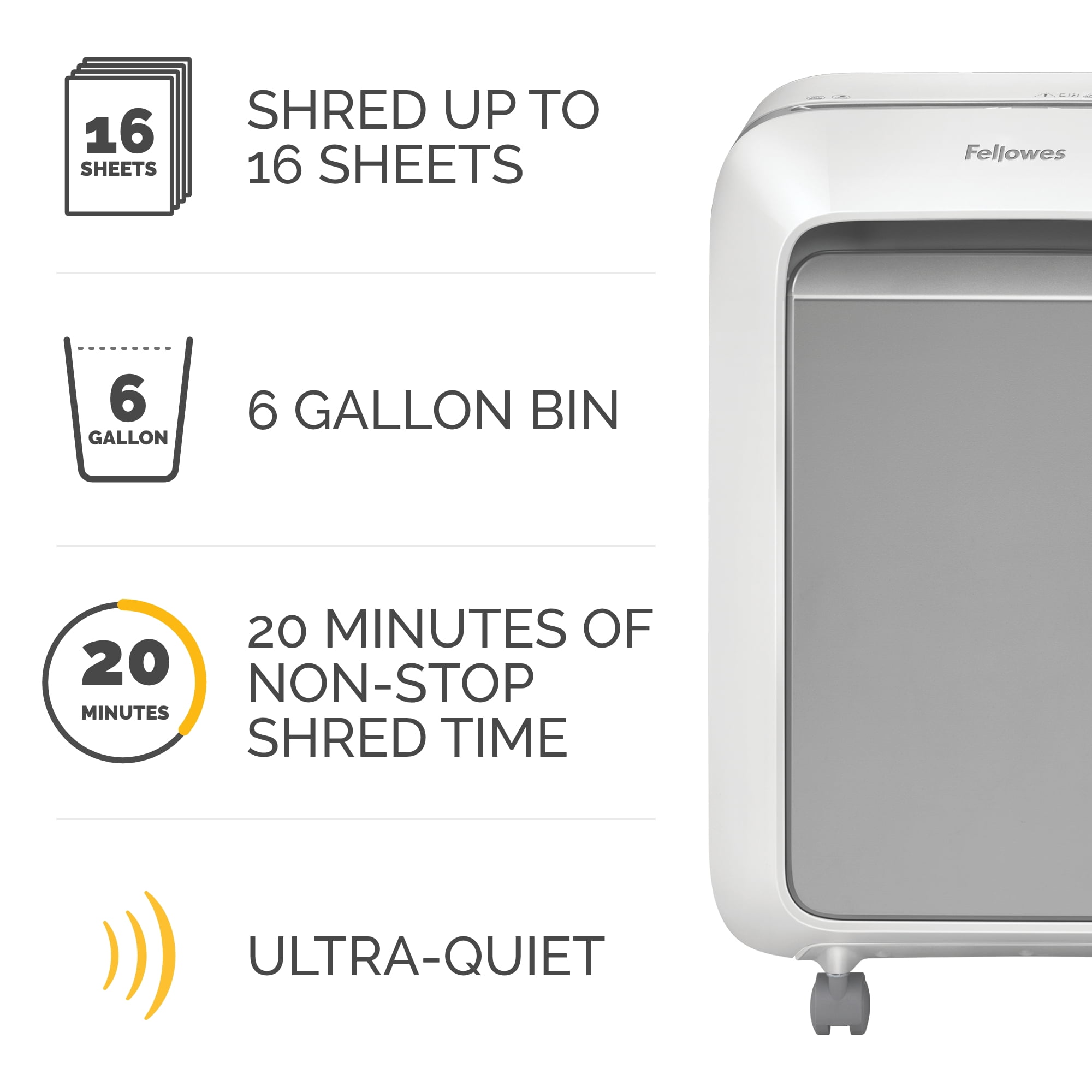 FELLOWES POWERSHRED LX210 MICRO-CUT SHREDDER, WHITE