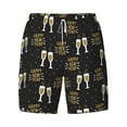 thumbnail image 4 of Lsque Mens Swim Trunks Happy New Year Pattern - Bathing Suit Compression Liner - Beach Swim Shorts Swimwear - (S-3XL) - Stretch Quick Dry -Medium, 4 of 9