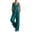 Blue, variant on Sleeveless Button Front Linen Set for Women, Scoop Neck Tank & Wide Leg Pants Two Piece Outfit - Loose Fit Summer Vacation Ensemble Blue L