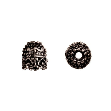 Bali Bead End Caps - Abstract With Granulation Antique Silver-Plated Bead Cap/Cord End Fits 10-12mm Beads 10x11mm Sold per pkg of 10pcs per pack